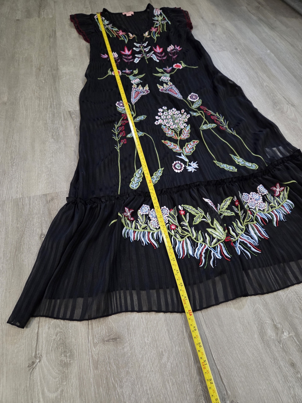 Anthropologie "Not So Serious" Corsica Beaded Embroidered Floral Maxi Dress - Picture 9 of 15